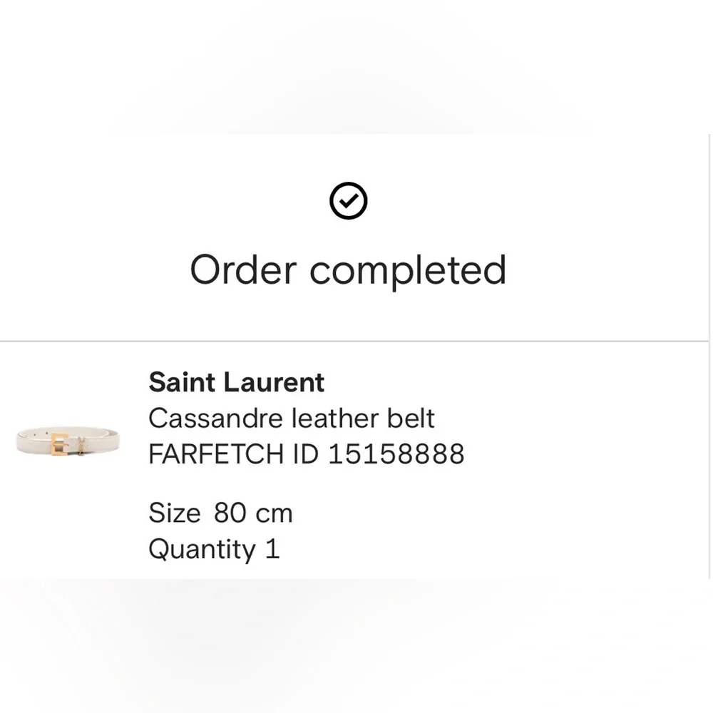 Saint Laurent Cream Belt with Gold Buckle - Picture 2 of 3